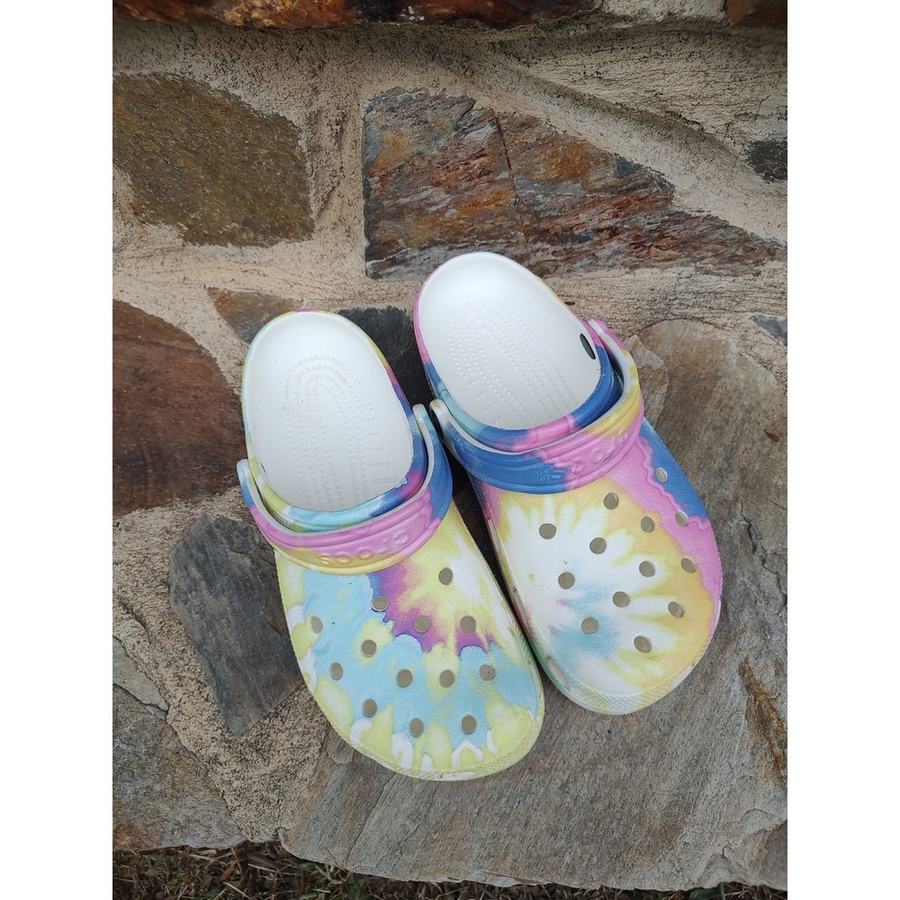 Crocs Classic Clog Tie Dye Pastel Multi Color Shoes 205453 Mens 6 Womens 8